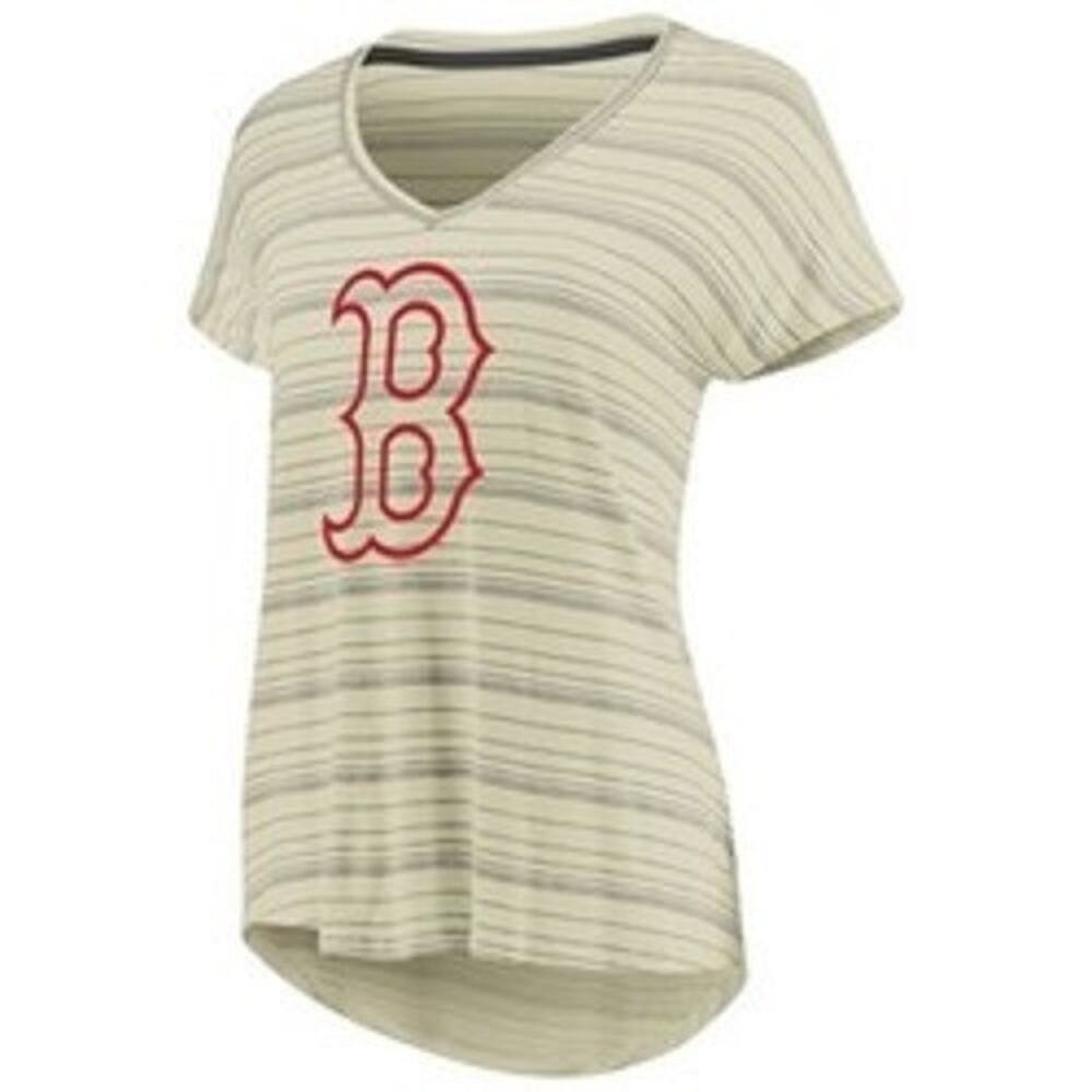 Genuine Merchandise Boston Red Sox V-Neck T-Shirt Women's Medium Cream MLB
